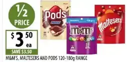 Supabarn M&m's, maltesers and pods range offer