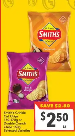 Supa Valu Smith's crinkle cut chips or double crunch offer