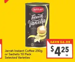 Supa Valu Jarrah instant coffee or sachets offer