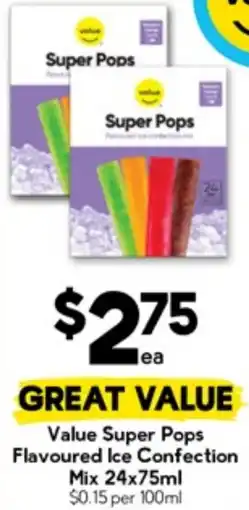 Drakes Value Super Pops Flavoured Ice Confection Mix offer