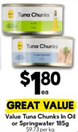 Drakes Value Tuna Chunks In Oil or Springwater offer