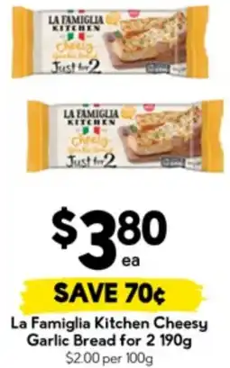 Drakes La Famiglia Kitchen Cheesy Garlic Bread for 2 offer