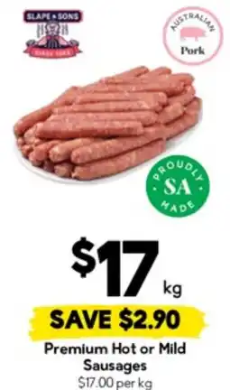 Drakes Premium Hot or Mild Sausages offer