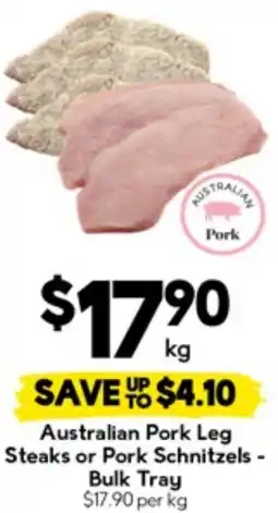 Drakes Australian Pork Leg Steaks or Pork Schnitzels - Bulk Tray offer