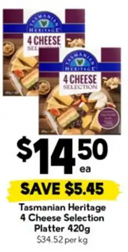 Drakes Tasmanian Heritage 4 Cheese Selection Platter offer