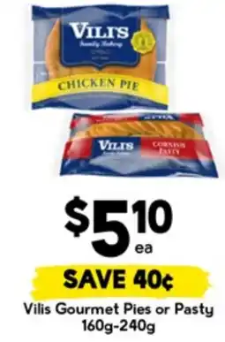 Drakes Vilis Gourmet Pies or Pasty offer