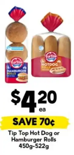Drakes Tip Top Hot Dog or Hamburger Rolls offer