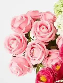 Kmart Artificial Pastel Pink Roses Bunch offer
