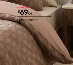 Kmart Cotton Linen Sheet Set - King Bed, Natural offer