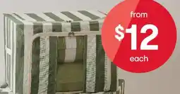 Kmart Linen Look Collapsible Box with Window - Large, Green Stripe offer