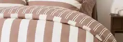 Kmart Stripe Linen Cotton Reversible Quilt Cover Set - Queen Bed, Tan and Off White offer