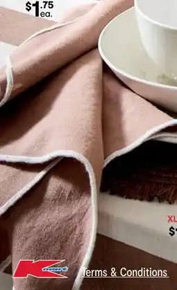 Kmart 4 Pack Mocha Napkins offer
