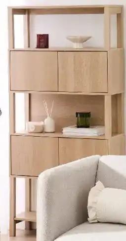 Kmart Sadie Tall Bookshelf with Doors - Light Oak offer