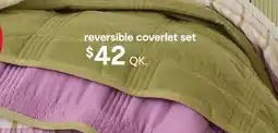 Kmart Velvet Reversible Coverlet Set - Queen/King Bed, Sage and Lilac offer