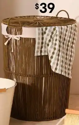 Kmart Rope Laundry Hamper with Liner - Green offer