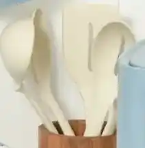 Kmart Set of 5 Silicone Utensils with Acacia Handles offer