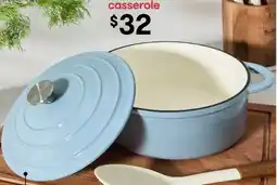 Kmart 5L Cast Iron Casserole - Light Blue offer