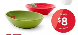 Kmart Set of 2 Olive & Tomato Bowls offer