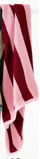 Kmart Stripe Cotton Bath Towel - Berry offer