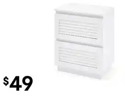 Kmart Charlie 2 Drawer Bedside Table - White offer