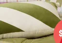 Kmart Diagonal Stripe Cushion - Sage offer