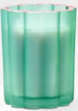 Kmart Scallop Glass Candle - Green offer