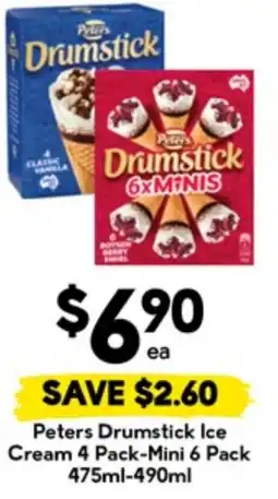 Drakes Peters Drumstick Ice Cream 4 Pack-Mini 6 Pack offer