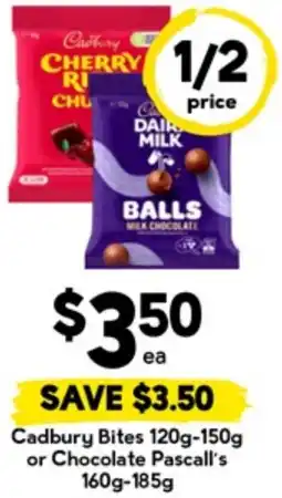 Drakes Cadbury Bites or Chocolate Pascall's offer