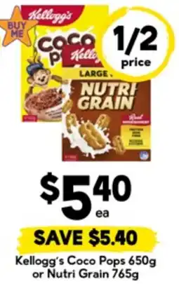 Drakes Kellogg's Coco Pops or Nutri Grain offer