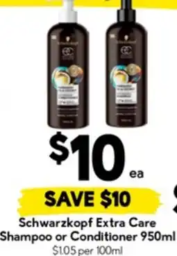 Drakes Schwarzkopf Extra Care Shampoo or Conditioner offer