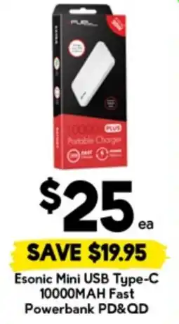 Drakes Esonic mini usb type-c 10000mah fast powerbank pd&qd offer