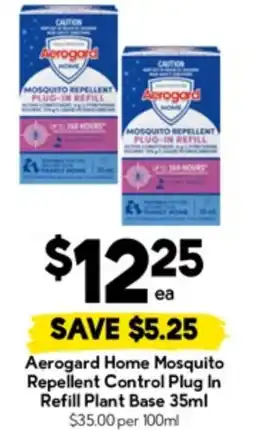 Drakes Aerogard Home Mosquito Repellent Control Plug In Refill Plant Base offer