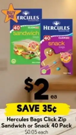 Drakes Hercules Bags Click Zip Sandwich or Snack offer