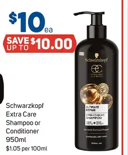 Foodland Schwarzkopf extra care shampoo or conditioner offer