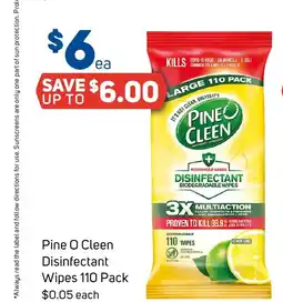 Foodland Pine o cleen disinfectant wipes offer