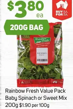 Foodland Rainbow fresh value pack baby spinach or sweet mix offer