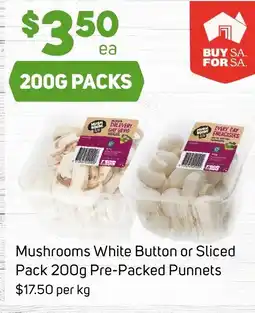 Foodland Mushrooms white button or sliced pack offer