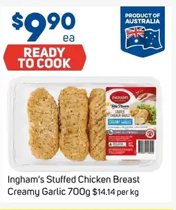 Foodland Ingham's stuffed chicken breast creamy garlic offer