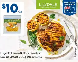 Foodland Lilydale lemon & herb boneless double breast offer