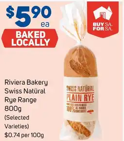 Foodland Riviera Bakery Swiss Natüral Rye Range offer