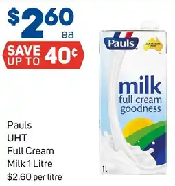 Foodland Pauls UHT Full Cream Milk offer