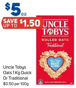 Foodland Uncle tobys oats quick or traditional offer