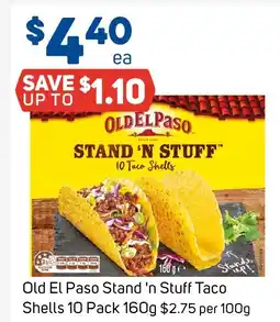 Foodland Old el paso stand 'n stuff taco shells offer