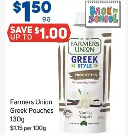 Foodland Farmers union greek pouches offer