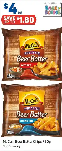 Foodland Mccain beer batter chips offer