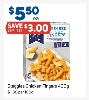 Foodland Steggles chicken fingers offer