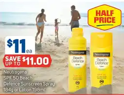 Foodland Neutrogena spf 50 beach defence sunscreen spray or lotion offer