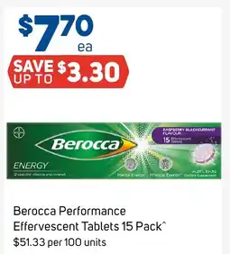 Foodland Berocca performance effervescent tablets offer