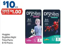 Foodland Huggies drynites night time pants offer