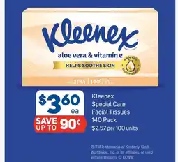 Foodland Kleenex special care facial tissues offer